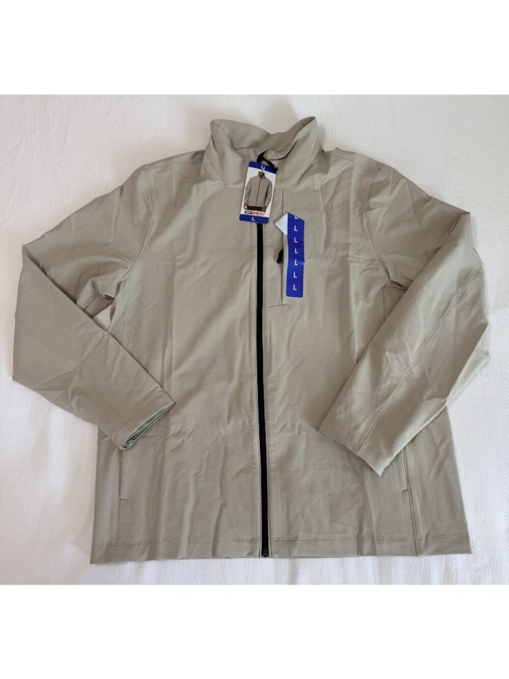 32 Degrees Mens Therma Full Zip Pro Jacket Tan Large Casual Everyday Lightweight